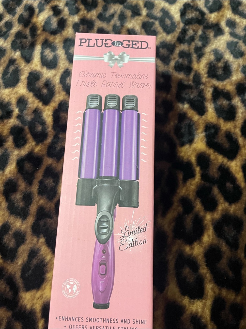 Plugged Ceramic Tourmaline Triple Barrel Waver - Purple
